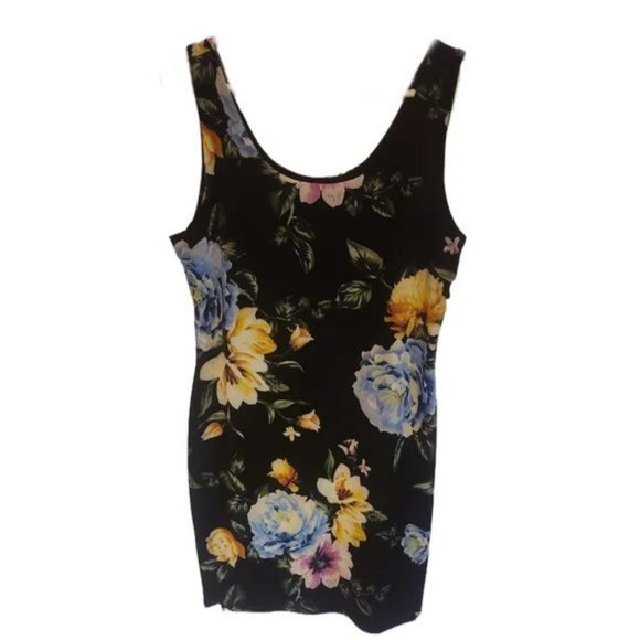 Fashion Nova Feel The Floral Bodycon Mini Dress Black XL NWT - Picture 3 of 5